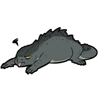 😵 Echse, Reptil, Cartoon, Tier, Faul telegram sticker