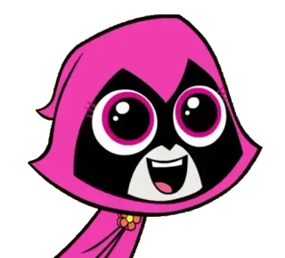 🖤 Raven Teen Titans Go! Мультфильм, Teen Titans, Рейвен, Розовый, Милый, Анимированный telegram sticker