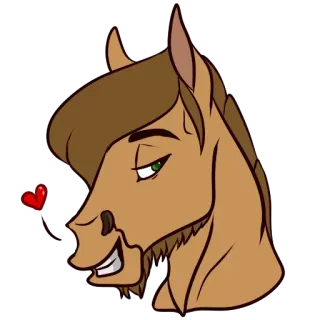 ❤ лошадь, мультфильм, животное, любовь, сердце, милый telegram sticker