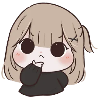 🥺 Kreskówka, Słodkie, Dziewczyna, Myśli, Anime, Kawaii telegram sticker