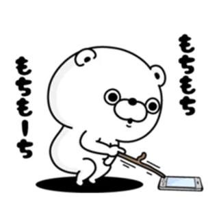 📱 もちもち oso, mono, animal, japonés, mochi whatsapp sticker