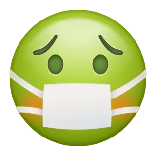 🤢 Emoji, Masker, Sakit, Kesehatan, Medis, Hijau whatsapp sticker