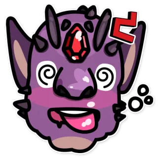 😵 roxo, desenho animado, demônio, tonto, língua, engraçado telegram sticker