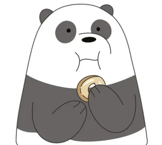 🥯 Panda We Bare Bears panda, cartoon, bear, food, donut telegram sticker