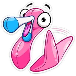 ☺️ cartoon, creature, animal, pink, funny, goofy, character, sticker whatsapp sticker
