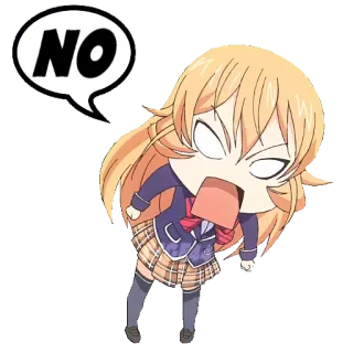👎 NO Anime, No, Arrabbiato/a, Ragazza, Cartone animato telegram sticker