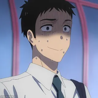 🎏 animé, sueur, gêné, nerveux telegram sticker