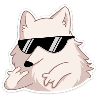 😎 cane, animale, dito medio, offensivo, scortese, occhiali da sole, adesivo telegram sticker