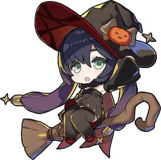 🌸 witch, halloween, cute, anime, sticker, cartoon, fantasy, magic telegram sticker
