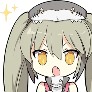 😲 Fille animé, Requin, Chibi, Mignon, Étincelle, Dessin animé whatsapp sticker