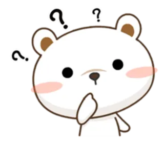 🤨 oso, confundido, pregunta, pensando, dibujos animados, animal, lindo telegram sticker