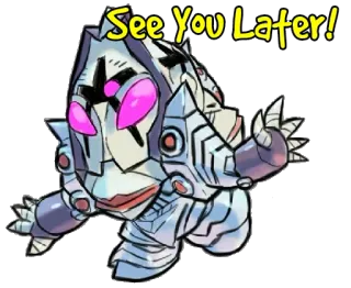 👋 See You Later! Monster, Cartoon, Roboter, Abschied, winkende Hand telegram sticker