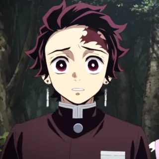 ⚔ Tanjiro Kamado Demon Slayer Anime, Demon Slayer, Tanjiro, Kamado, Japanse Animatie, Manga, Personage, Verdrietig telegram sticker