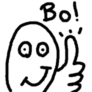 👍 Bo! мультфильм, большой палец вверх, одобрение, позитив, выражение, жест рукой telegram sticker