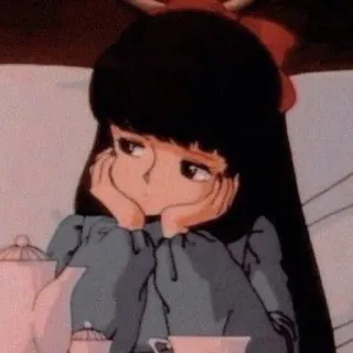 🖤 Anime, Ragazza, Carina, Estetico, Retro, Vintage telegram sticker