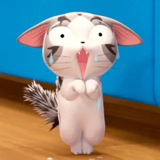 😖 kot, smutny, płaczący, kreskówka, anime telegram sticker