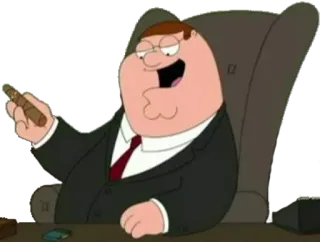 😙 Peter Griffin Family Guy 卡通, 彼得·格里芬, 恶搞之家, 雪茄, 搞笑 telegram sticker