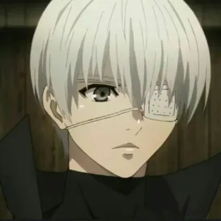 🔥 Ken Kaneki Tokyo Ghoul 애니메이션, 만화, 흰머리, 안대, 구울 telegram sticker