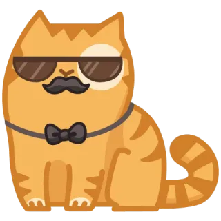 👨 cat, sunglasses, bowtie, mustache, monocle, fancy, animal telegram sticker