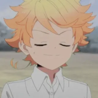 ⛓ Emma The Promised Neverland Anime, Manga, Personaje, Retrato, Pelo naranja, Sonriendo, The Promised Neverland telegram sticker