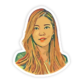 ❤️ femme, portrait, illustration, fille, personne, beauté whatsapp sticker