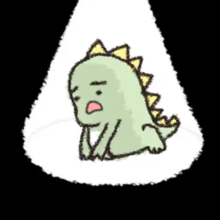 🎋 dinosaure, dessin animé, triste, mignon, animal, illustration telegram sticker