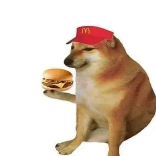 🐕 Doge dog, cheems, doge, burger, mcdonalds, fast food, meme telegram sticker