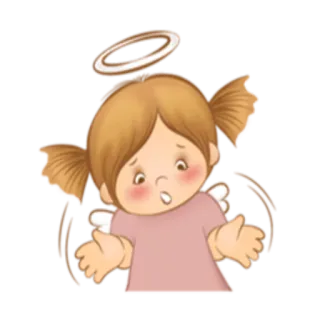 🤗 Engel, niedlich, Mädchen, Heiligenschein, Cartoon whatsapp sticker