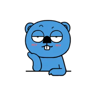 🙇‍♂️ cartoon, animal, blue, waving, character, funny telegram sticker