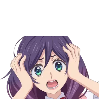 😱 anime, girl, shocked, surprised, upset, cartoon, manga whatsapp sticker