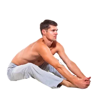 😄 man, shirtless, yoga, stretching, exercises, fitness telegram sticker
