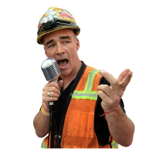 😎 man, construction, microphone, singing, gesture telegram sticker