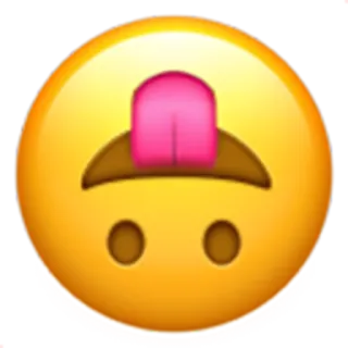 😛 emoji, upside down face, silly, yellow, face, tongue whatsapp sticker