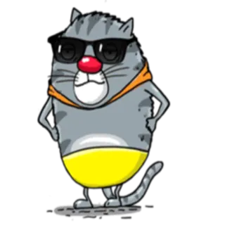 😎 고양이, 선글라스, 만화, 동물, 멋진, 스티커 telegram sticker