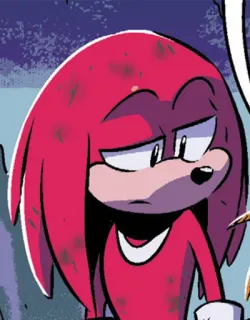 😐 Knuckles Sonic, Knuckles, video game, character, red telegram sticker