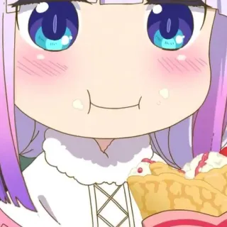 🤍 Kanna Kamui Miss Kobayashi's Dragon Maid Anime, Kanna, Kamui, Miss Kobayashi's Dragon Maid, Carino, Mangiare telegram sticker