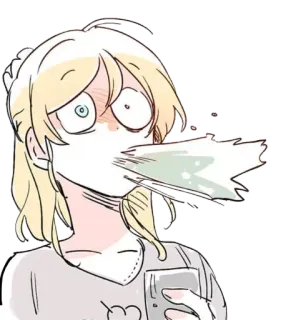 😨 аниме, в шоке, женщина, мультфильм, удивлена telegram sticker