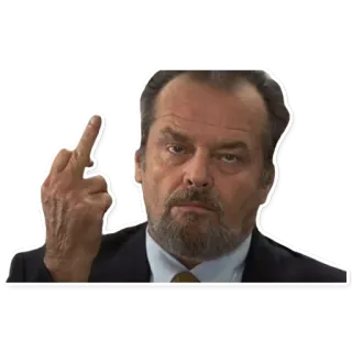 🖕 jari tengah, menyinggung, gestur, kasar, Jack Nicholson whatsapp sticker