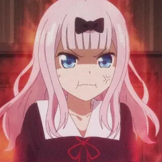 🤬 Chika Fujiwara Kaguya-sama: Love Is War anime, angry, chika fujiwara, kaguya-sama, cute, meme telegram sticker
