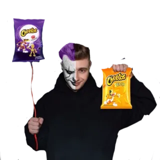 😈 cheetos, lanche, batatas fritas, comida, roxo, laranja telegram sticker