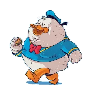 🍩 Donald Duck bebek, kartun, makanan, karakter, disney, hewan, lucu whatsapp sticker