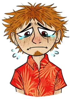 😢 pleurer, triste, dessin animé, personnage, émotionnel, contrarié, dessin telegram sticker