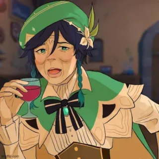 🍷 Venti Genshin Impact venti, genshin impact, anime, vinho, personagem telegram sticker