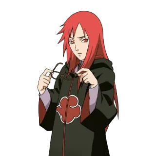 🥵 Karin Uzumaki Naruto อนิเมะ, แว่นตา, ผมแดง, นินจา, นารูโตะ, คาริน whatsapp sticker