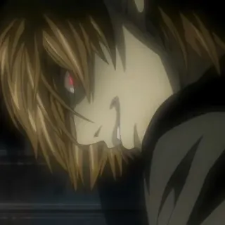 🎭 Light Yagami Death Note Anime, Manga, Light Yagami, Death Note, zło, uśmieszek telegram sticker