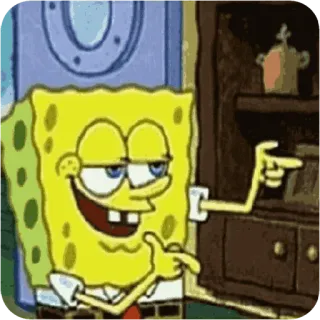 😴 Spongebob spongebob, character, cartoon, nickelodeon, meme, pointing whatsapp sticker