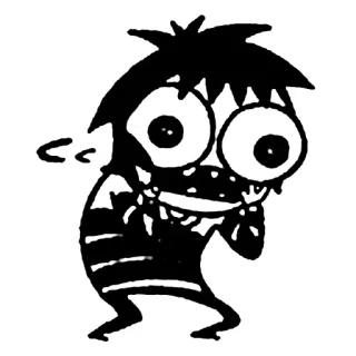 😦 desenho animado, personagem, monstro, criatura, ilustração, desenho, arte whatsapp sticker