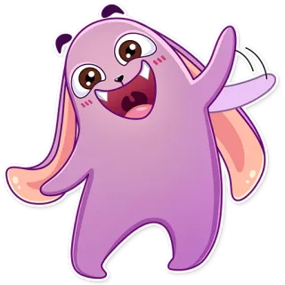 👋 sticker, cartoon, cute, animal, bunny whatsapp sticker