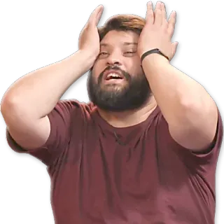 😱 hombre, dolor de cabeza, frustración, angustia, impactado, desesperación, pánico telegram sticker