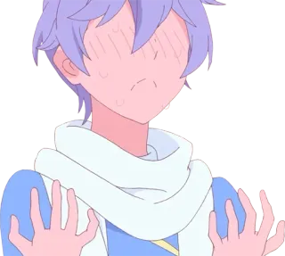 🙈 Anime, Arrossire, Imbarazzato, Cartone animato, Personaggio whatsapp sticker